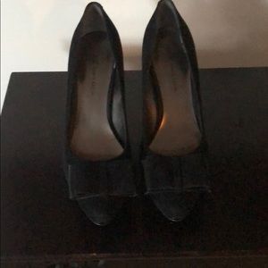 Black suede with suede pump 3.75 inch heel